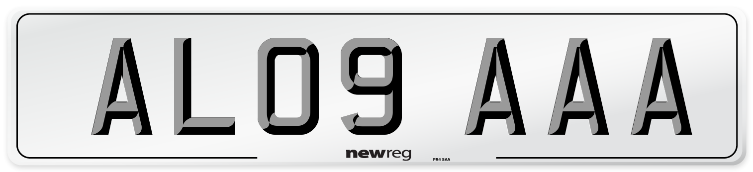 AL09 AAA Number Plate from New Reg